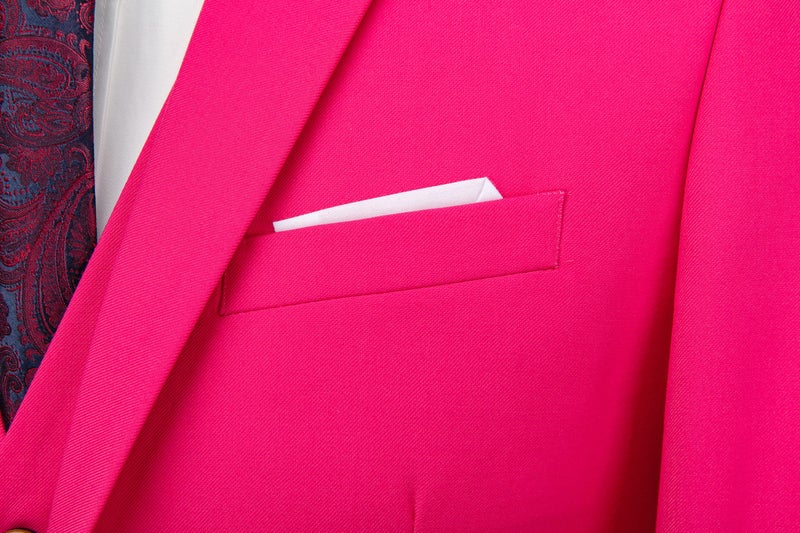 UNINUKOO Mens Blazer Jacket Casual 2 Buttons Suit Jacket Single Breasted Sport Coats Modern Wedding Tux Blazer US Size 44 Pink - Image 3